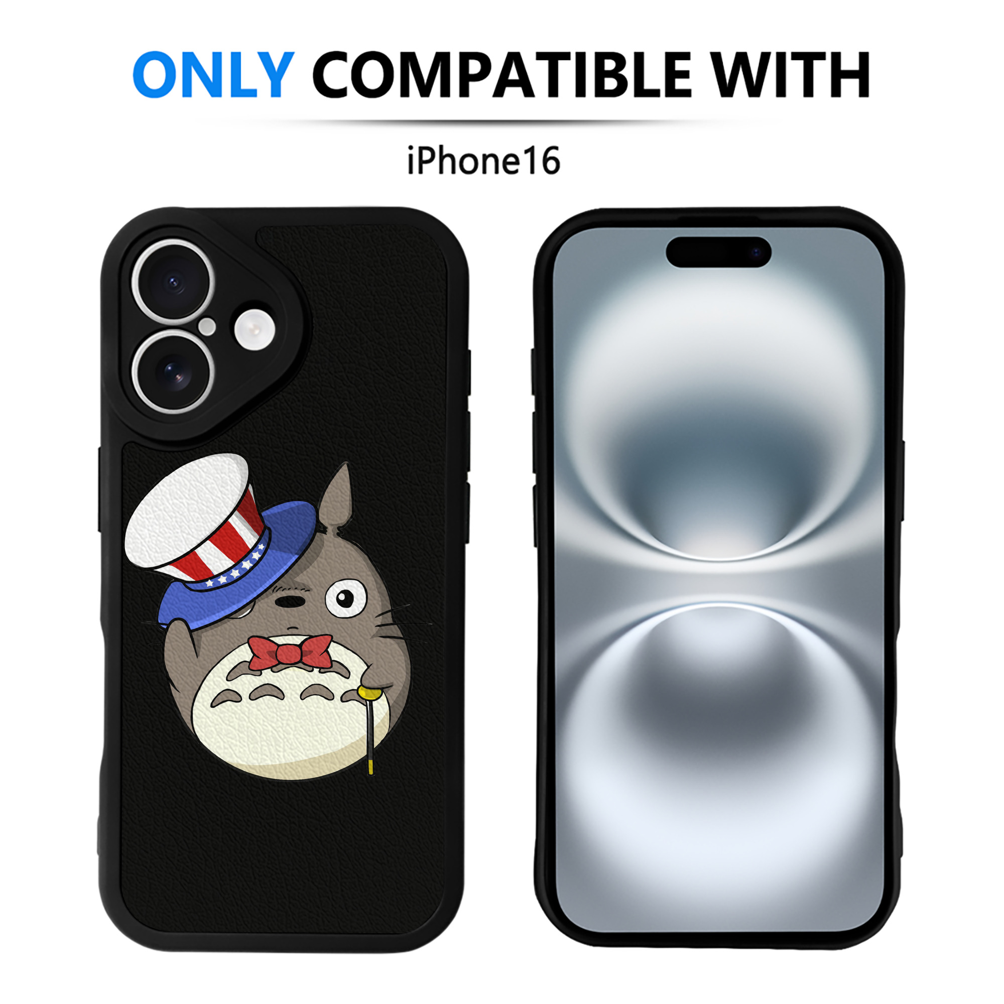 （画像用） となりのトトロ 草壁メイ 草壁サツキ My Neighbor Totoro Satsuki Kusakabe Mei Kusakabe 【iPhone 16シリーズ対応】シリコンスマホケース（レザー調） 材質：シリコン